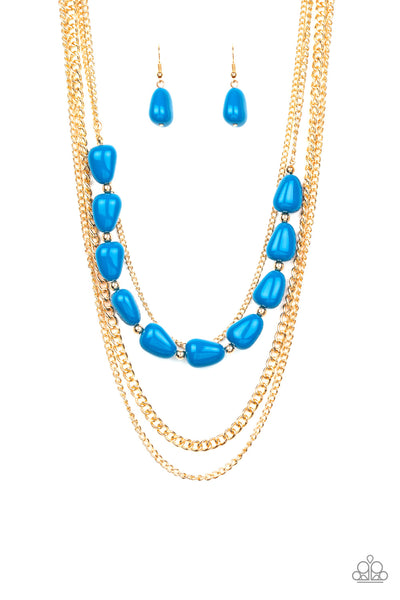 Paparazzi Accessories Trend Status - Blue Necklace & Earrings 