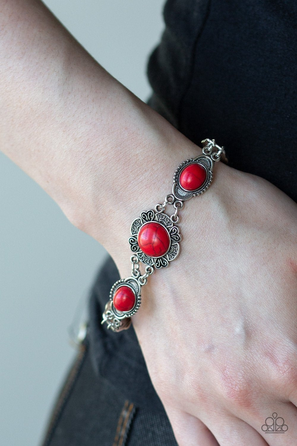 Paparazzi Accessories Serenely Southern Red Bracelet 