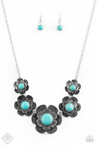 Paparazzi Accessories Bountiful Badlands Blue Necklace & Earrings 