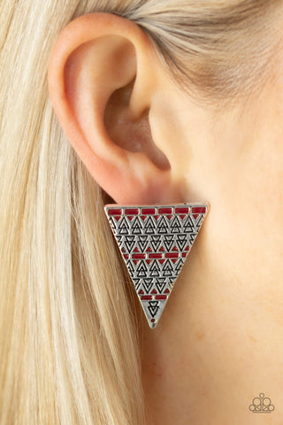 Paparazzi Accessories Terra Tricolor - Red Earrings 