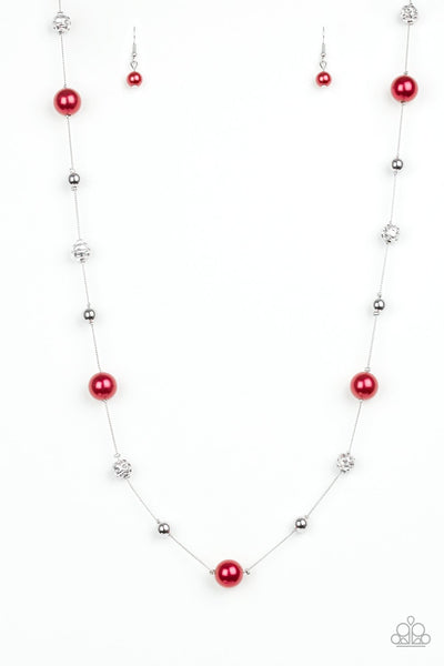 Paparazzi Accessories Eloquently Eloquent Red Necklace & Earrings 