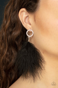 Paparazzi Accessories BOA Down - Black Earrings 