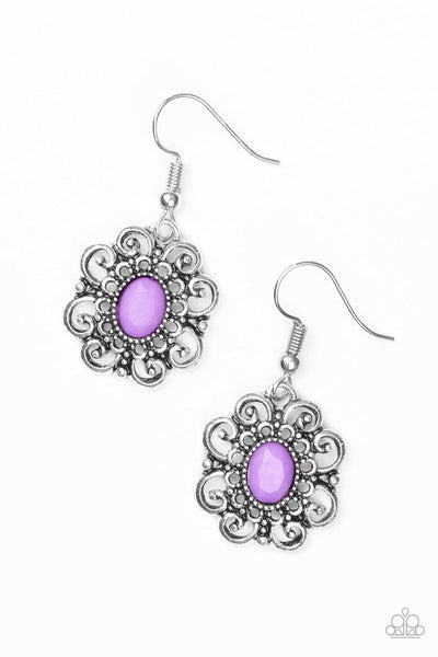 Paparazzi Accessories First and Foremost Flowers - Purple Earrings 