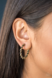 Paparazzi Accessories Plainly Panama - Brass Earrings 