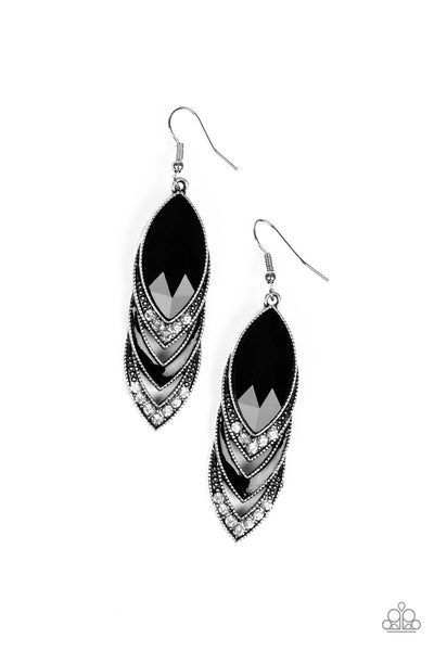 Paparazzi Accessories High-End Highness - Black Earrings 