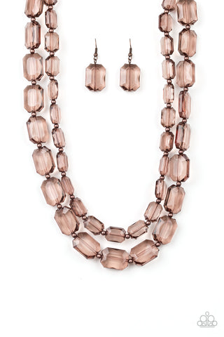 Paparazzi Accessories Ice Bank - Copper Necklace & Earrings 