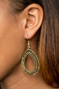 Paparazzi Accessories Award Show Sparkle - Brass Earrings 