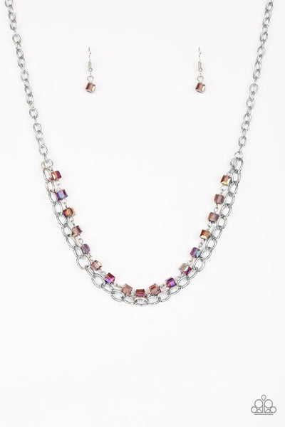 Paparazzi Accessories Block Party Princess - Purple Necklace & Earrings 