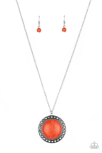 Paparazzi Accessories Run Out Of RODEO - Orange Necklace & Earrings 