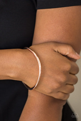 Paparazzi Accessories Awesomely Asymmetrical - Rose Gold Bracelet 