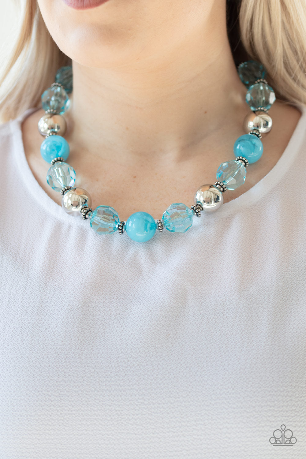 Paparazzi Accessories Very Voluminous - Blue Necklace & Earrings 