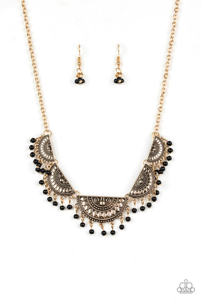 Paparazzi Accessories Boho Baby - Gold Necklace & Earrings 