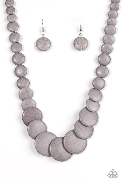 Paparazzi Accessories Sierra Mountains - Silver Necklace & Earrings 