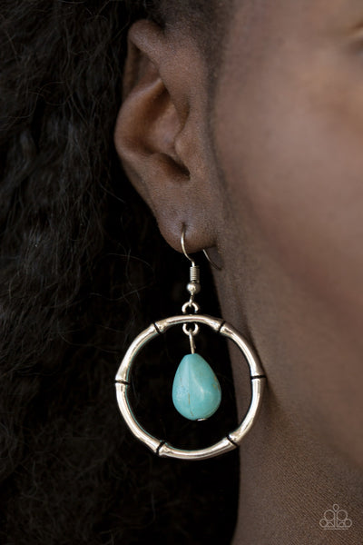 Paparazzi Accessories Stone Style - Blue Earrings 