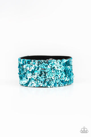 Paparazzi Accessories Starry Sequins - Blue Bracelet 