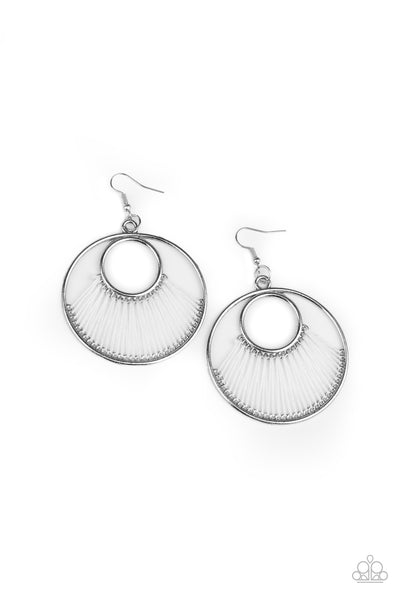 Paparazzi Accessories Really High-Strung - White Earrings 
