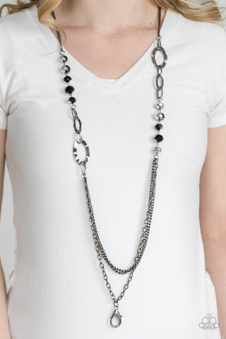 Paparazzi Accessories Modern Girl Glam - Black Necklace & Earrings 