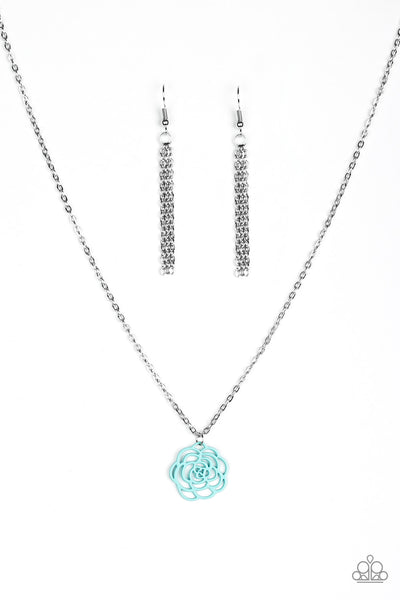 Paparazzi Accessories Blossom Bliss - Blue Necklace & Earrings 