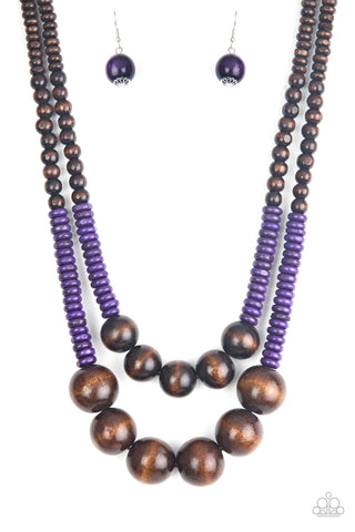 Paparazzi Accessories Cancun Cast Away - Purple Necklace & Earrings 