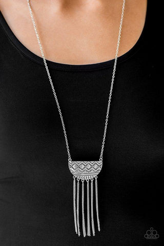 Paparazzi Accessories Incredibly Incan - Silver Necklace & Earrings 