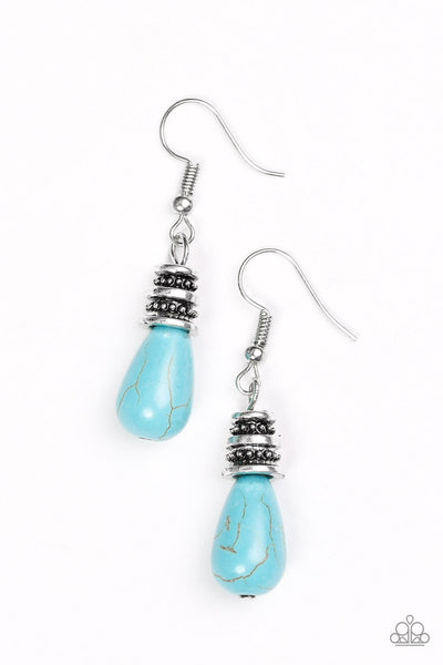 Paparazzi Accessories Stone Storms - Blue Earrings 