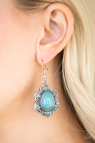 Paparazzi Accessories So Santa Fe - Blue Earrings 