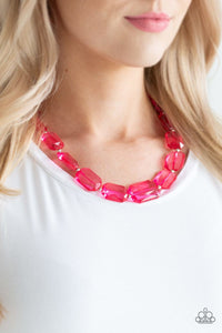 Paparazzi Accessories ICE Versa - Pink Necklace & Earrings 