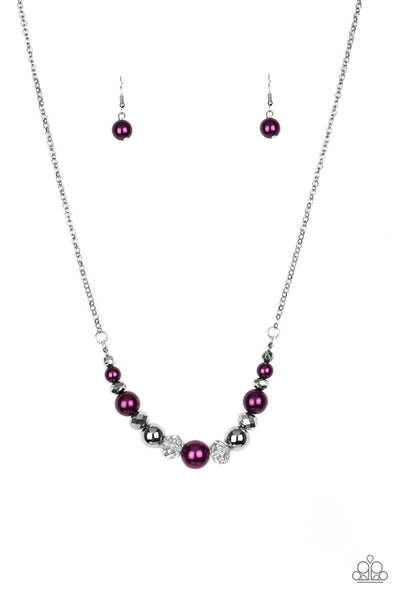 Paparazzi Accessories The Big-Leaguer - Purple Necklace & Earrings 
