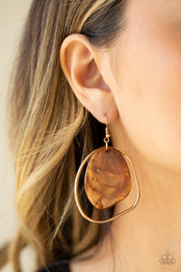 Paparazzi Accessories HAUTE Toddy - Brown Earrings 