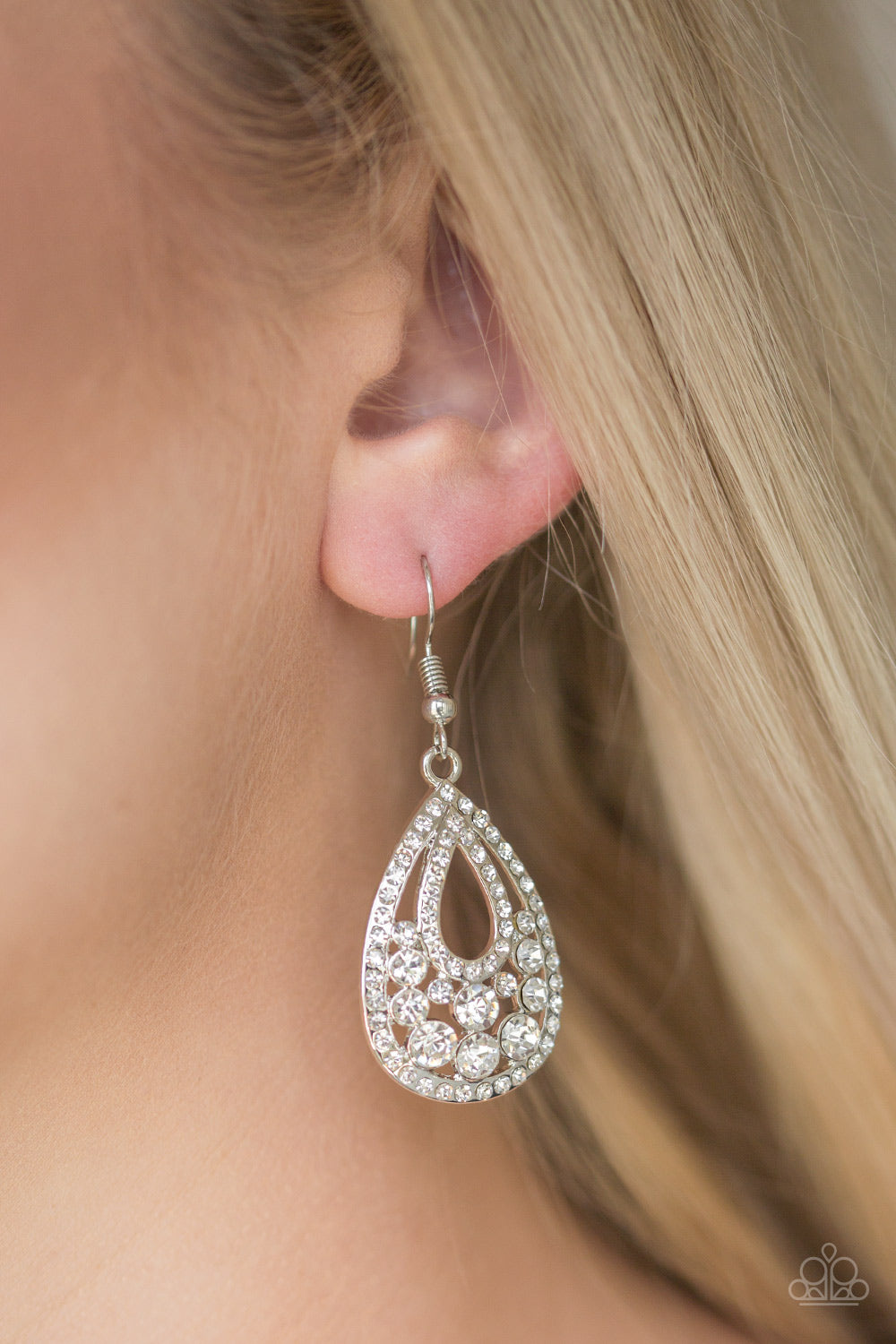 Paparazzi Accessories Sparkling Stardom - White Earrings 