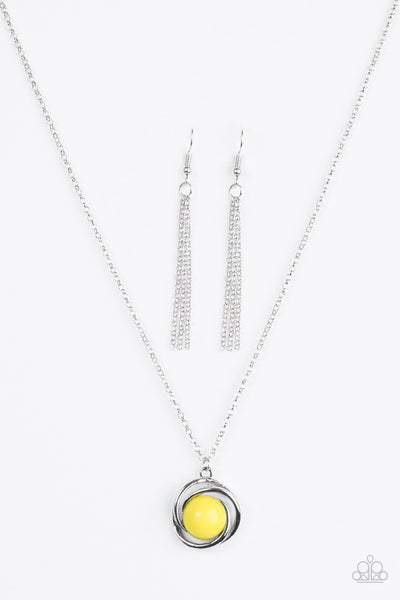 Paparazzi Accessories Ripple Effect - Yellow Necklace & Earrings 