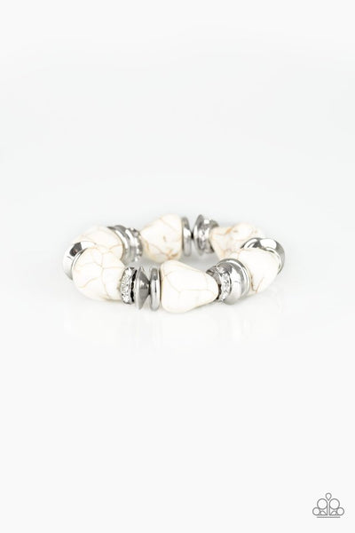 Paparazzi Accessories Stone Age Stunner - White Bracelet 