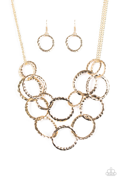 Paparazzi Accessories Radiant Ringmaster - Gold Necklace & Earrings 