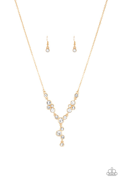 Paparazzi Accessories Five-Star Starlet - Gold Necklace & Earrings 