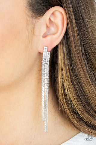 Paparazzi Accessories Radio Waves - White Earrings 