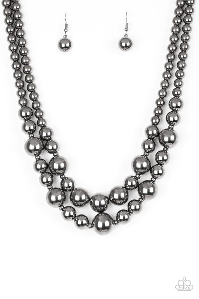 Paparazzi Accessories I Double Dare You - Black Necklace & Earrings 