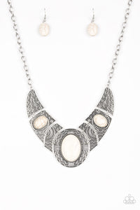 Paparazzi Accessories Leave Your LANDMARK - White Necklace & Earrings 