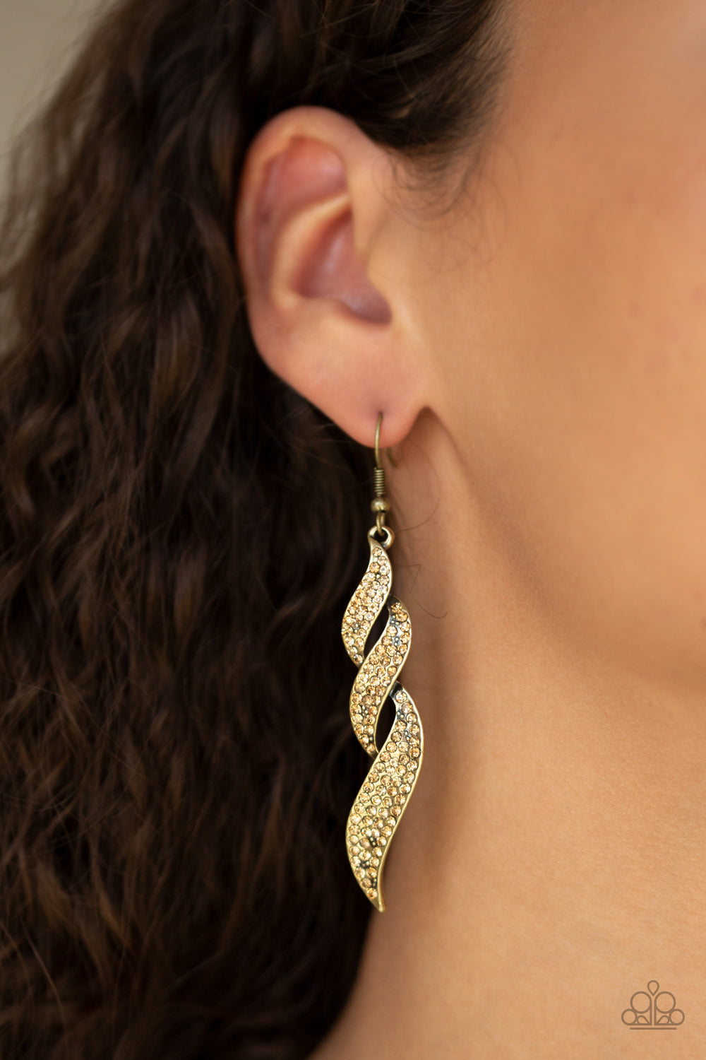 Paparazzi Accessories On Fire - Brass Earrings 