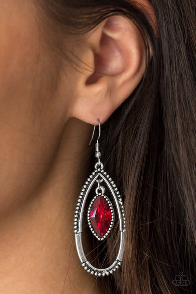 Paparazzi Accessories Top Rank - Red Earrings 