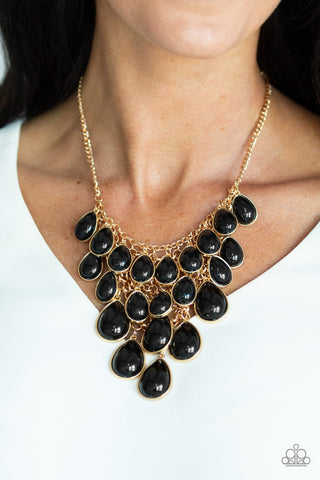 Paparazzi Accessories Shop Til You TEARDROP - Black Necklace & Earrings 