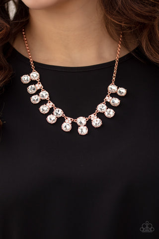 Paparazzi Accessories Top Dollar Twinkle - Copper Necklace & Earrings 