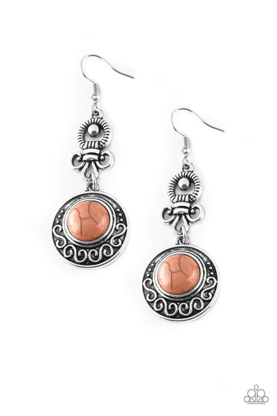 Paparazzi Accessories Southern Serenity - Brown Earrings 