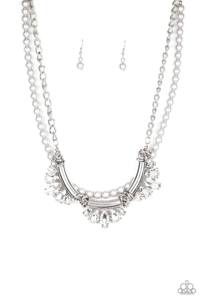 Paparazzi Accessories Bow Before The Queen - Silver Necklace & Earrings 