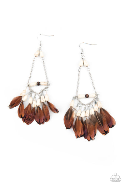 Paparazzi Accessories Haute Hawk - White Earrings 