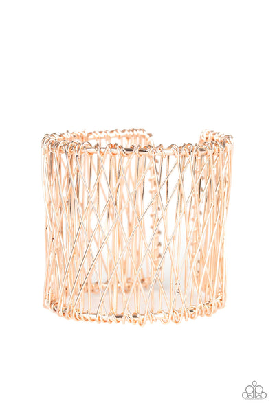 Paparazzi Accessories Work For WIRE - Rose Gold Bracelet 