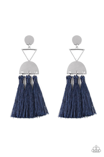 Paparazzi Accessories Tassel Trippin - Blue Earrings 