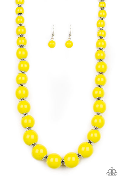 Paparazzi Accessories Everyday Eye Candy - Yellow Necklace & Earrings 