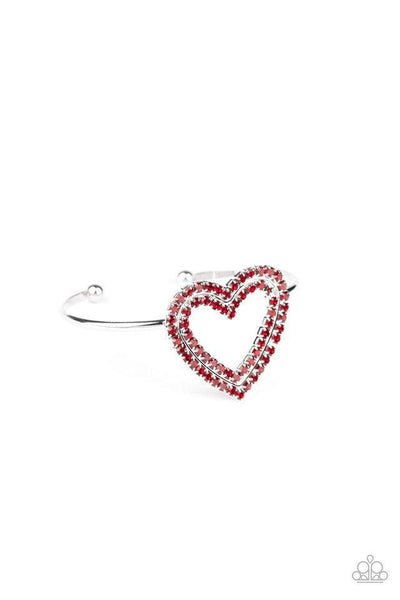 Paparazzi Accessories Heart Opener - Red Bracelet 