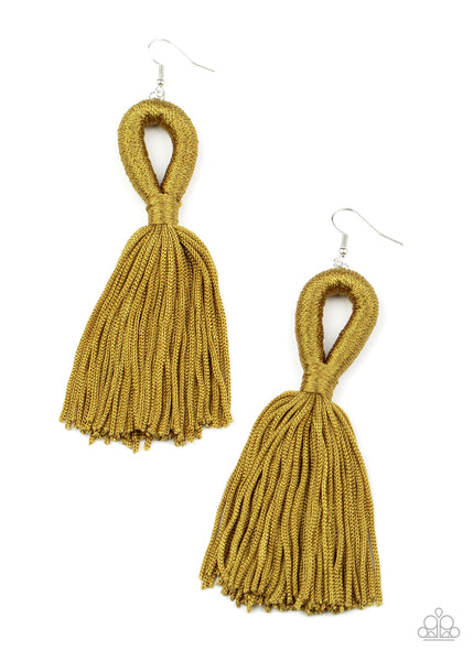 Paparazzi Accessories Tassels and Tiaras - Green Earrings 