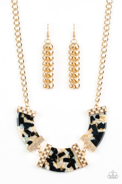 Paparazzi Accessories HAUTE-Blooded - Black Necklace & Earrings 